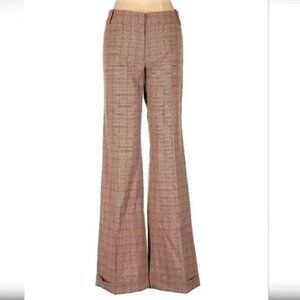 NEW Elevenses High Waisted Brown Plaid Trousers 6